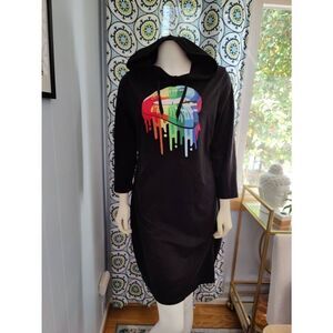 MagicMK Rainbow Lips Hooded Long Sleeved Dress